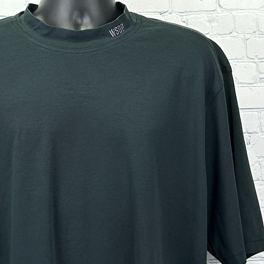 WSOP World Series of Poker Mock Neck T Shirt Gambler Black Tehama Mens 2XL XXL